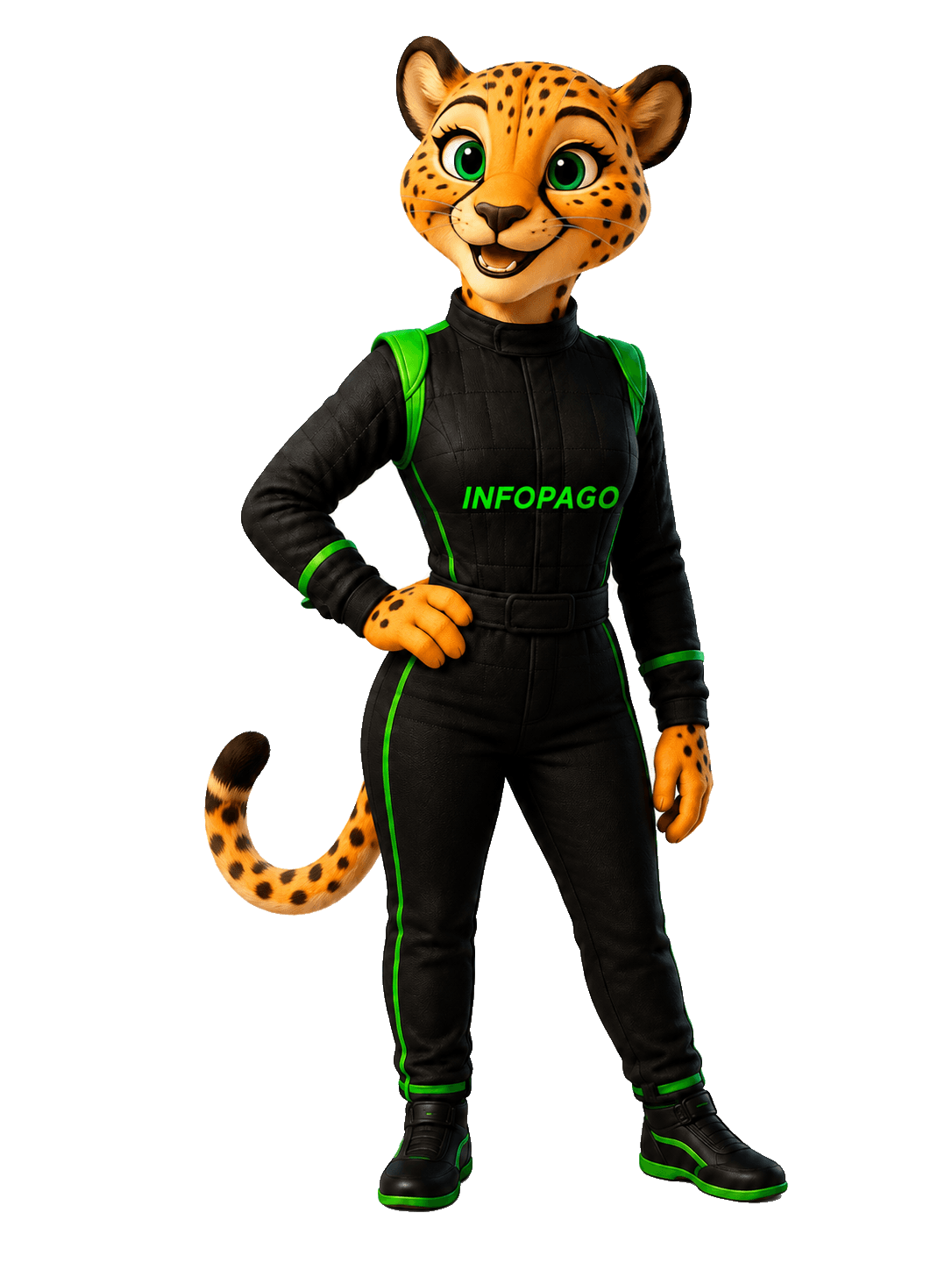 Mascote da Infopago apresentando a Conta PJ